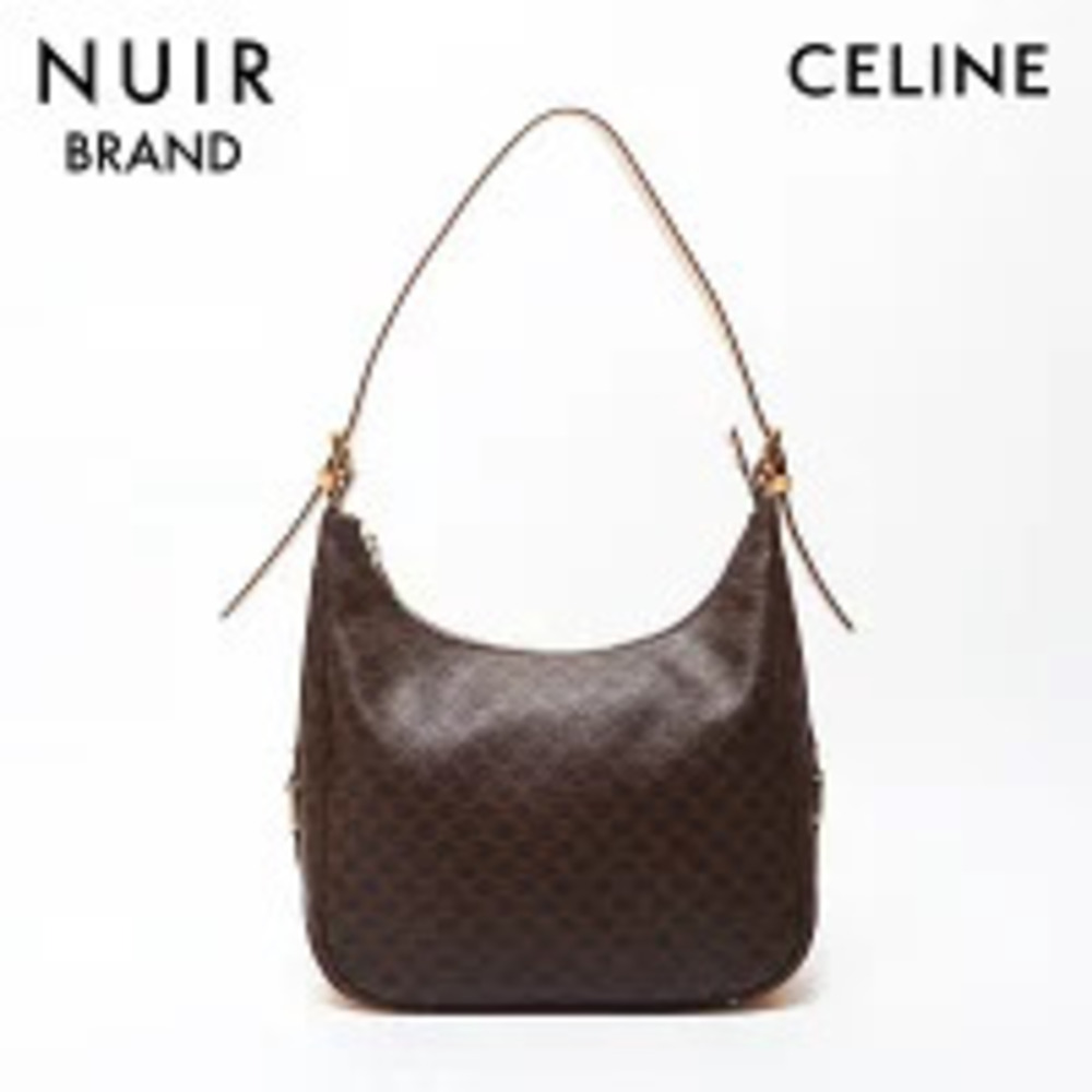 Celine Macadam One Shoulder Hobo Bag Brown